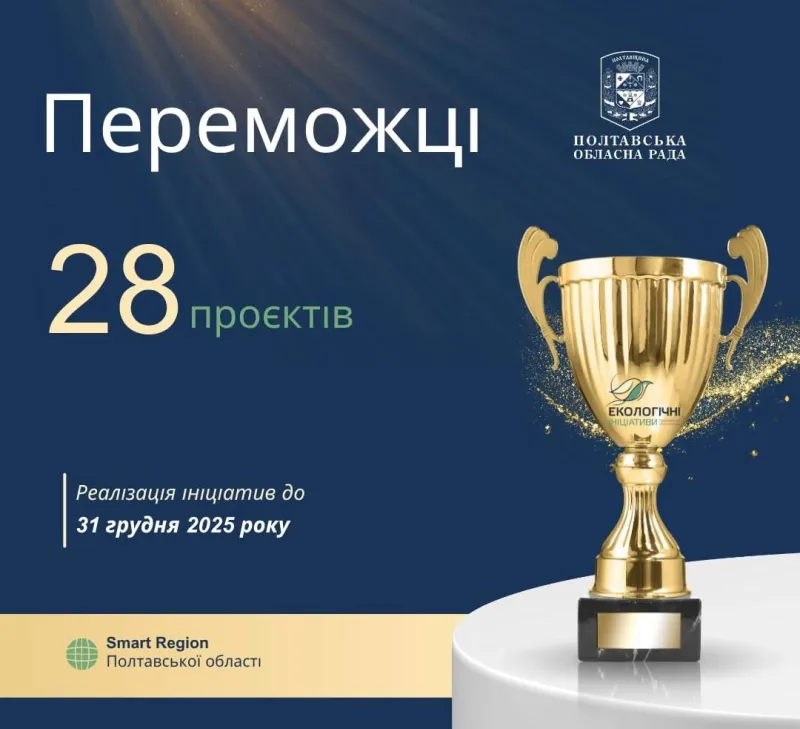 Переможці конкурсу "Екологічні ініціативи Полтавської області" у 2025 році