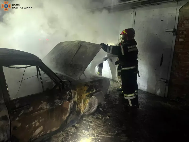 У Лубенському районі за ніч згоріли два автомобілі