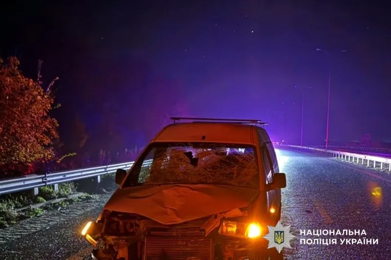 На трасі Київ-Харків поблизу Лубен водій мікроавтобуса насмерть збив пішохода