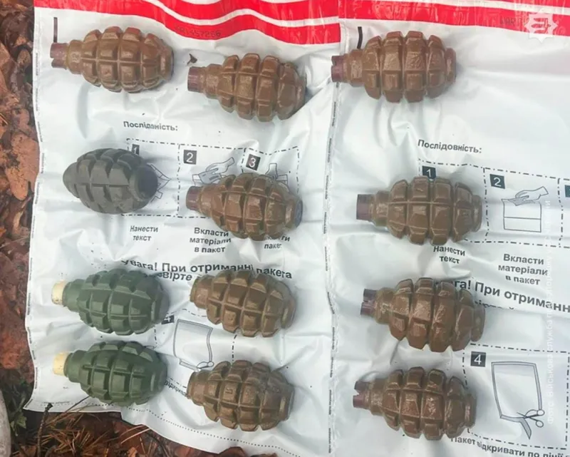 У лісосмузі на Полтавщині виявили схрон зі зброєю та боєприпасами