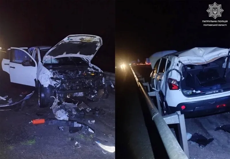 Поблизу Лубен водій Nissan в'їхав у металевий відбійник