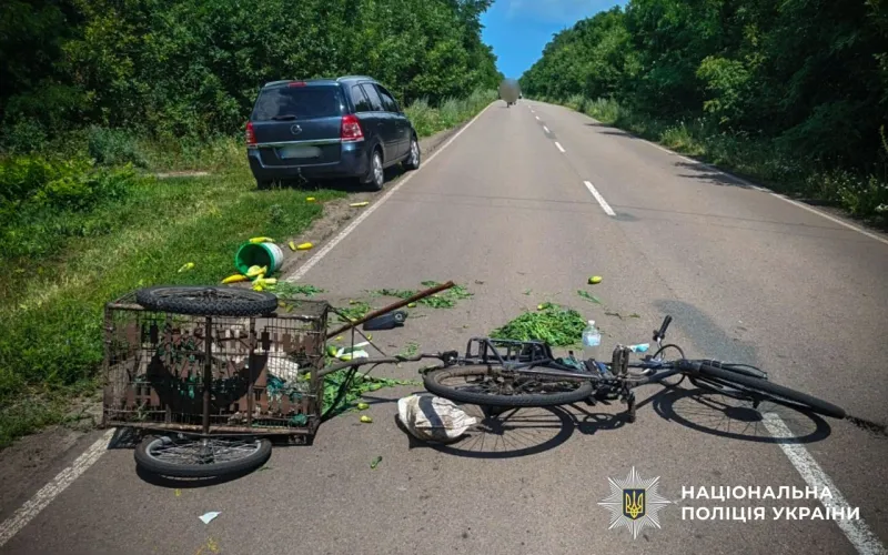 Поблизу Пирятина легковик зіткнувся з електровелосипедом: чоловік у лікарні