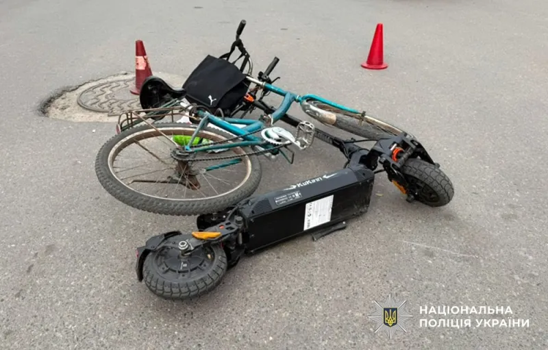 У Лубнах 12-річний хлопчик на електросамокаті зіткнувся з велосипедисткою