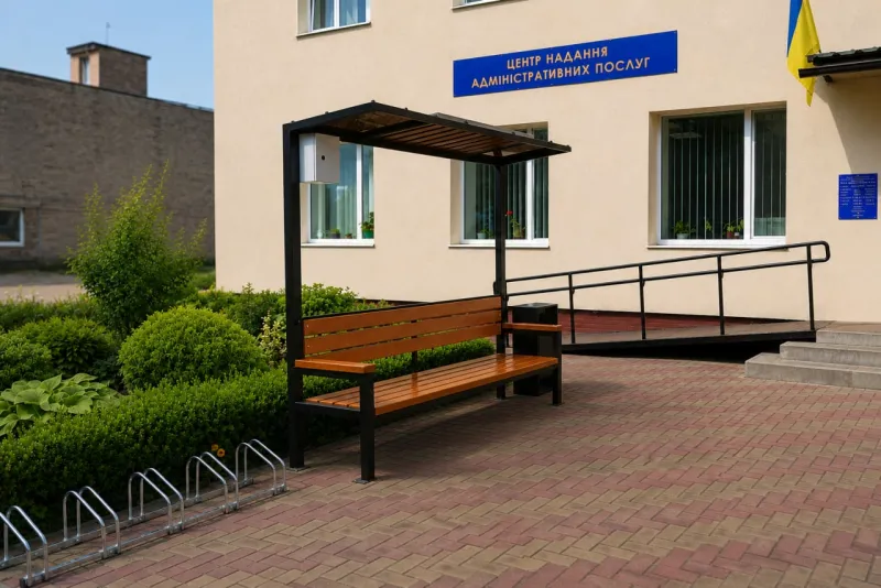 У Чорнухах встановили "сонячні" лавочки із зарядками для телефонів
