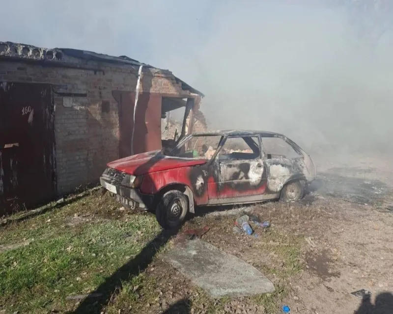Падіння БпЛА у Полтаві спричинило пожежу, є постраждалі